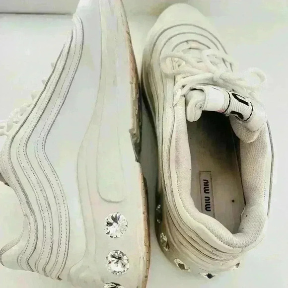 Miu Miu Crystal-Embellished Chunky Sneakers - Picture 5 of 9